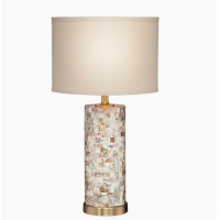 American Luxury Shell Table Lamp LED Cloth Art Desk Light